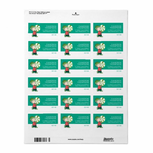 Linus Peppermint Candy Adressaufkleber (Vorne)