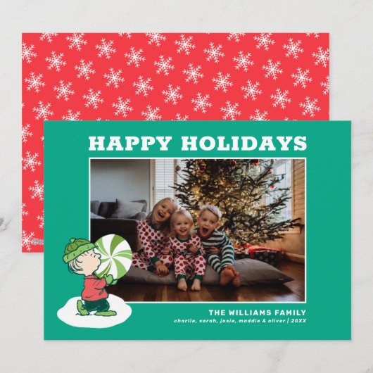 Linus Peppermint Candy Feiertagskarte (Vorne/Hinten)