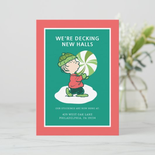 Linus Peppermint Candy Feiertagskarte (Stehend Vorderseite)