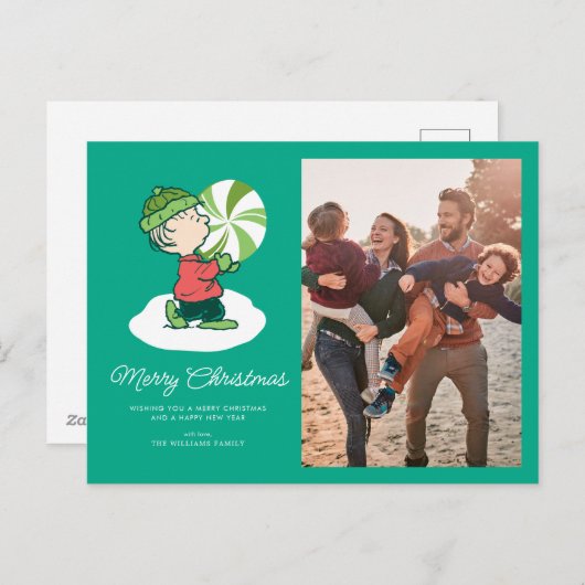 Linus Peppermint Candy Feiertagspostkarte (Vorne/Hinten)