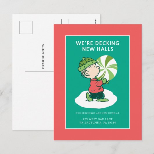 Linus Peppermint Candy Feiertagspostkarte (Vorne/Hinten)