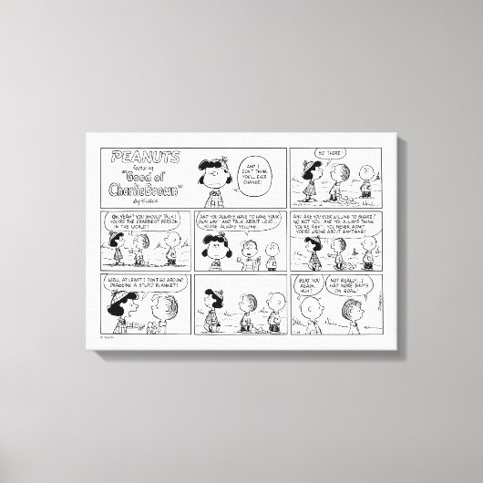 Linus Tells Lucy Sie ist Crabby Leinwanddruck (Vorderseite)