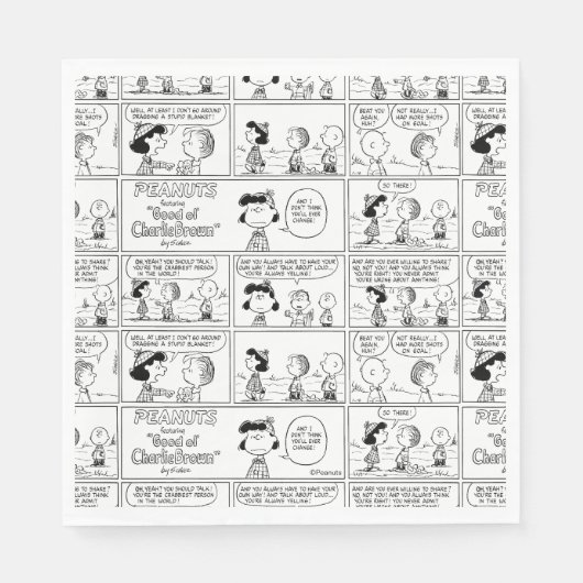 Linus Tells Lucy Sie ist Crabby Serviette (Vorderseite)