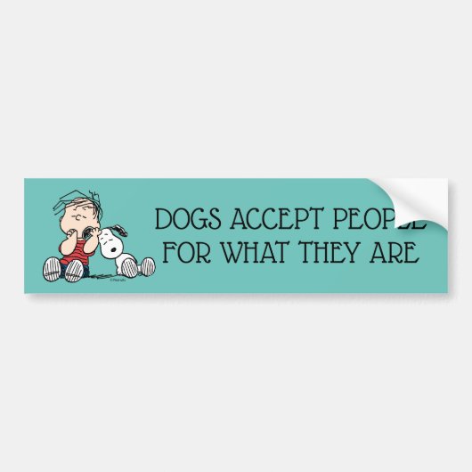 Linus tröstet von Snoopy's Ohr Autoaufkleber (Vorne)