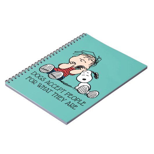 Linus tröstet von Snoopy's Ohr Notizblock (Linke Seite)