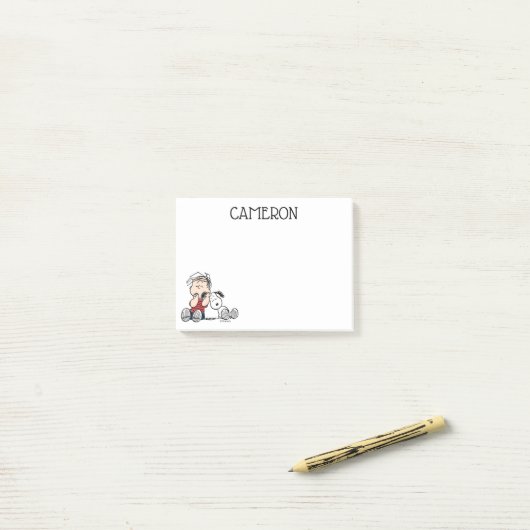 Linus tröstet von Snoopy's Ohr Post-it Klebezettel (Auf Schreibtisch)