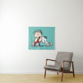 Linus tröstet von Snoopy's Ohr Wandteppich (Beispiel (Horizontal))