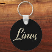 Linus weißer Button-Schlüsselger Schlüsselanhänger (Vorderseite)