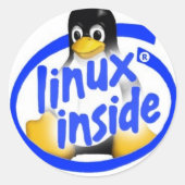 linux1 runder aufkleber (Vorderseite)
