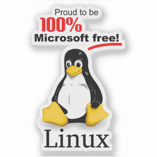 Linux 3x3 Vinyl Sticker - Microsoft Free (Vorderseite)