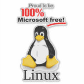 Linux 8x8 Vinyl Sticker - Microsoft Free (Vorderseite)