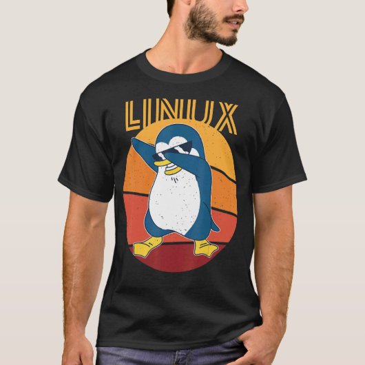 Linux Admin Cool Pinguin Nerd Informatik T-Shirt (Vorderseite)