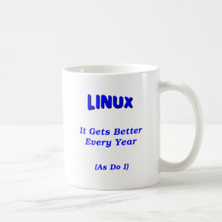 Linux, das sich verbessert kaffeetasse