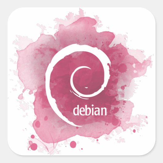 Linux Debian Quadratischer Aufkleber (Vorderseite)