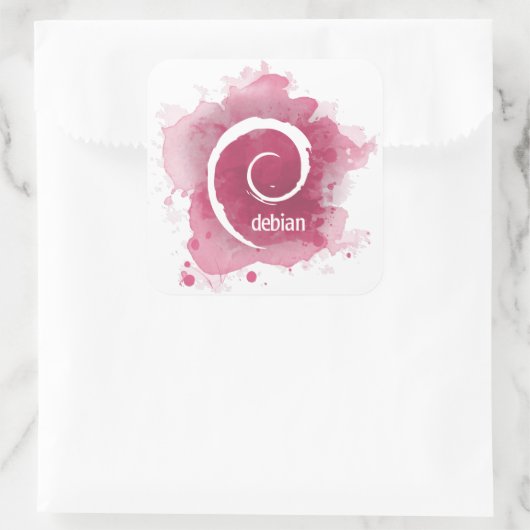 Linux Debian Quadratischer Aufkleber (Tasche)