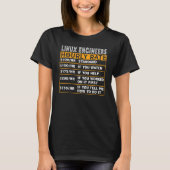 Linux Engineer Stundenrate Unix Geek Cloud-Program T-Shirt (Vorderseite)