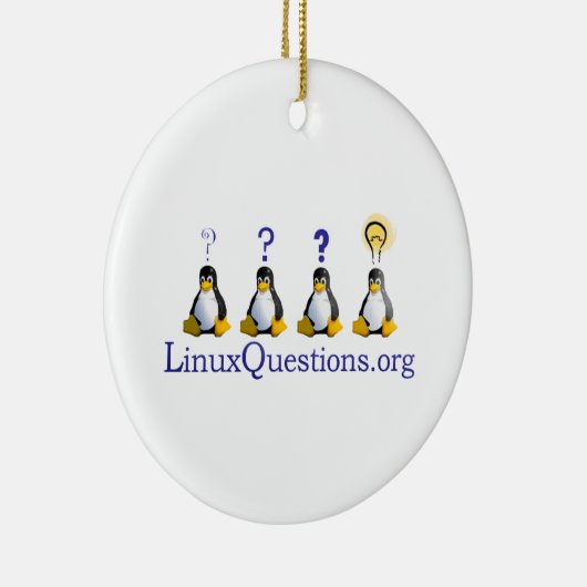 Linux-Fragen-Logo Keramik Ornament (Rechts)