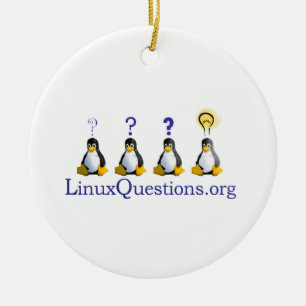 Linux-Fragen-Logo Keramik Ornament