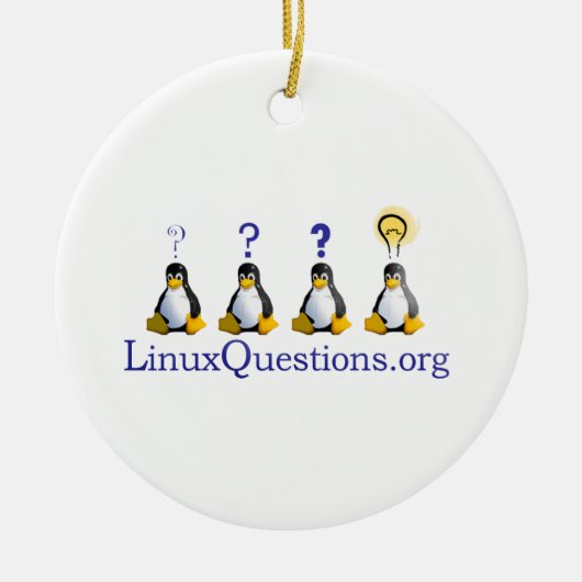Linux-Fragen-Logo Keramik Ornament (Vorne)