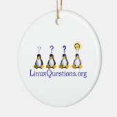 Linux-Fragen-Logo Keramik Ornament (Links)