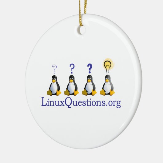Linux-Fragen-Logo Keramik Ornament (Links)