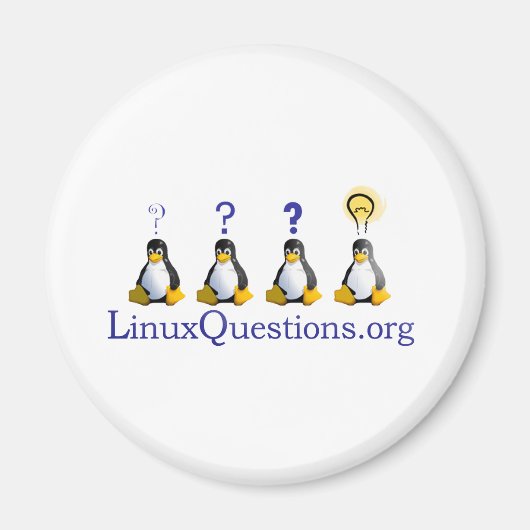 Linux-Fragen-Logo Magnet (Vorne)