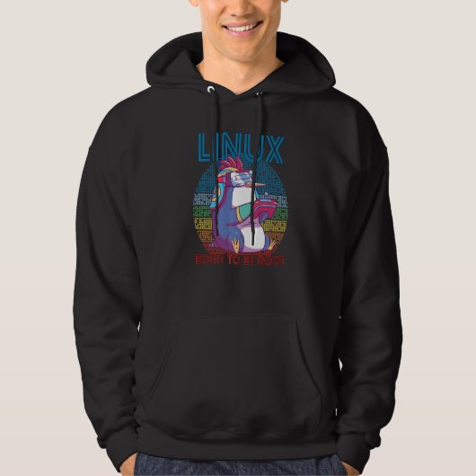 Linux Gamer Penguin Root Party Geek Programmer Adm Hoodie (Vorderseite)