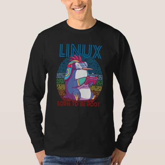 Linux Gamer Penguin Root Party Geek Programmer Adm T-Shirt (Vorderseite)