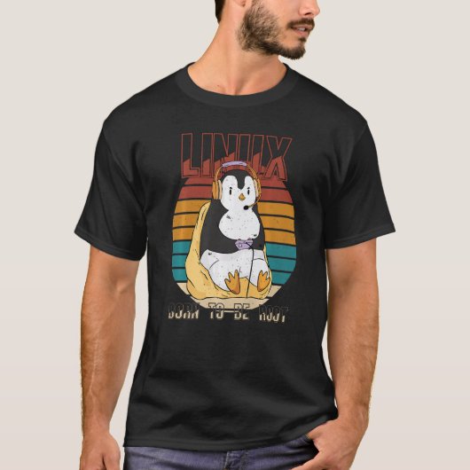 Linux Gamer Root Party Cool Penguin Nerd Programme T-Shirt (Vorderseite)