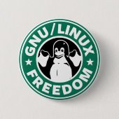 LINUX - GNU - FREIHEIT BUTTON (Vorderseite)
