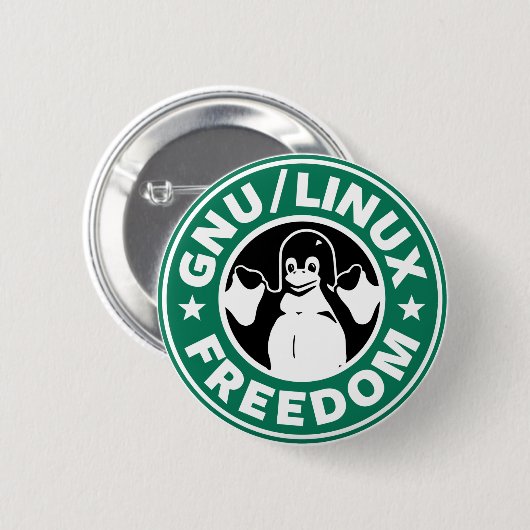 LINUX - GNU - FREIHEIT BUTTON (Vorne & Hinten)