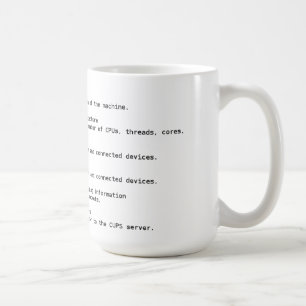 Linux-Hardware-Entdeckungs-Befehle Kaffeetasse