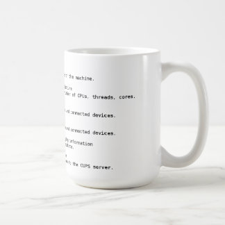 Linux-Hardware-Entdeckungs-Befehle Kaffeetasse