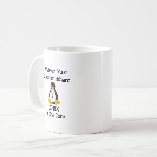 Linux-Heilungs-Tasse Kaffeetasse (Vorderseite Links)