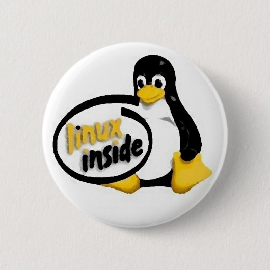 LINUX INNERHALB Tuxs das Linux-Pinguin-Logo Button (Vorderseite)