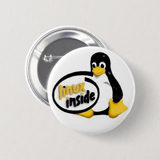 LINUX INNERHALB Tuxs das Linux-Pinguin-Logo Button (Vorne & Hinten)