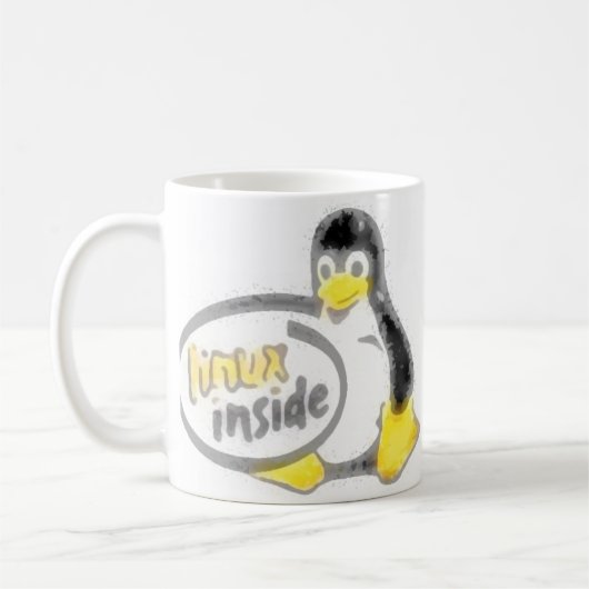 LINUX INNERHALB Tuxs das Linux-Pinguin-Logo Kaffeetasse (Links)