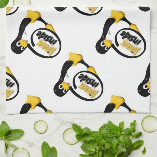 LINUX INNERHALB Tuxs das Linux-Pinguin-Logo Küchentuch (Gefaltet)