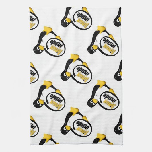 LINUX INNERHALB Tuxs das Linux-Pinguin-Logo Küchentuch (Vertikal)