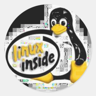 LINUX INNERHALB Tuxs das Linux-Pinguin-Logo Runder Aufkleber