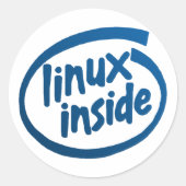 Linux Inside Runder Aufkleber (Vorderseite)