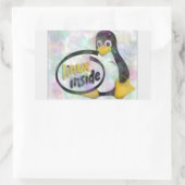 LINUX INSIDE Tux, das Linux Pinguin Logo Rechteckiger Aufkleber (Tasche)