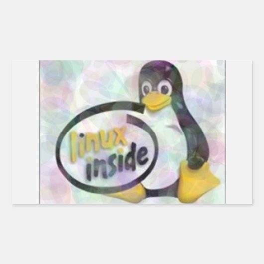 LINUX INSIDE Tux, das Linux Pinguin Logo Rechteckiger Aufkleber (Vorderseite)