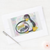 LINUX INSIDE Tux, das Linux Pinguin Logo Rechteckiger Aufkleber (Umschlag)