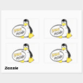 LINUX INSIDE Tux, das Linux Pinguin Logo Rechteckiger Aufkleber (Blatt)