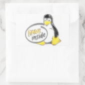 LINUX INSIDE Tux, das Linux Pinguin Logo Rechteckiger Aufkleber (Tasche)
