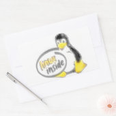 LINUX INSIDE Tux, das Linux Pinguin Logo Rechteckiger Aufkleber (Umschlag)