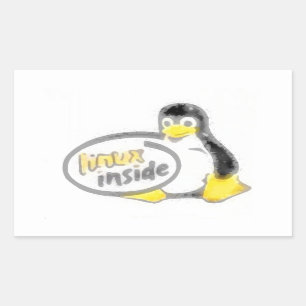 LINUX INSIDE Tux, das Linux Pinguin Logo Rechteckiger Aufkleber