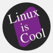 Linux ist cool runder aufkleber (Vorderseite)