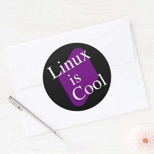 Linux ist cool runder aufkleber (Umschlag)